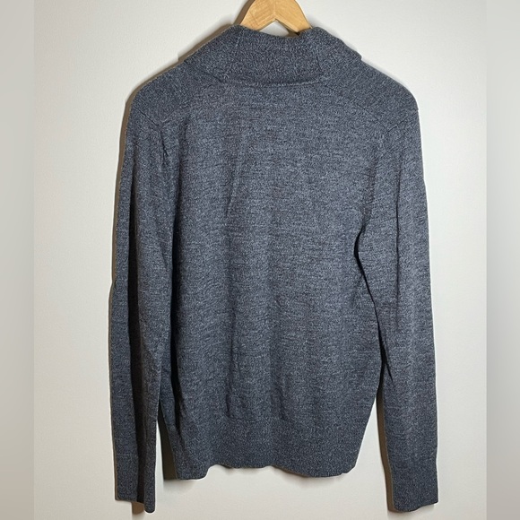 Banana Republic Black Gray Marled Sweater 100% Extra Fine Merino Wool Size M - Picture 2 of 8